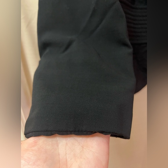 Armani Collezioni Black Wool Blazer Made in Italy Size 12 Button Up Ruffles - Picture 3 of 13